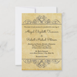 Convites Papel Floral Formal - 3x5Convite De Casamento