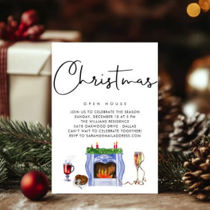 Convites PAPEL Lareira de Natal da Wonderland