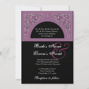 Convites Papel Metálico de Casamento de Arte PURPLE