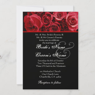 Convites Papel Metálico de Casamento de Buquês de Rosa ve