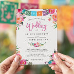 Convites Papel Picado Bloom Flói Estilo Casamento Mexicano<br><div class="desc">Crie seu convite perfeito com este modelo pré-projetado, você pode personalizá-lo facilmente para ser exclusivamente seu. Para mais personalização, clique no link "personalizar mais" e use nossa ferramenta de design fácil de usar para modificar este modelo. Se você preferir papéis mais espessos / Término da Matriz, talvez considere escolher o...</div>