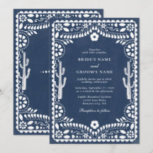 Papel Picado Casamento Mexicano Rústico Azul Casam