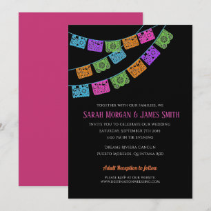 Convites Papel Picado Destination Wedding Fiesta