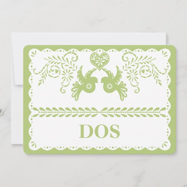 Convites Papel Picado dos dois números de tabela Dourada Fi (Frente)