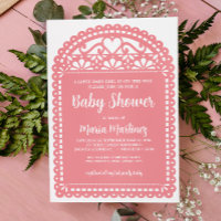 Papel Picado inspira Chá de fraldas cor-de-rosa