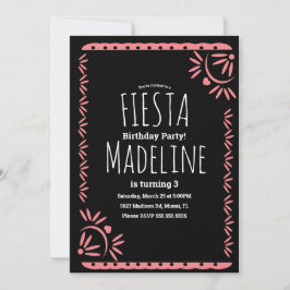 Convites Papel Picado Mexicano Birthday Fiesta Floral Borde