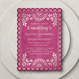 Convites Papel Picado Pink Wedding