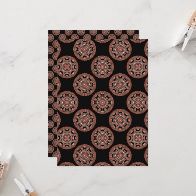 Convites Papel Scrapbook Dot Mandala para Boêmian Imintable (Frente/Verso In Situ)