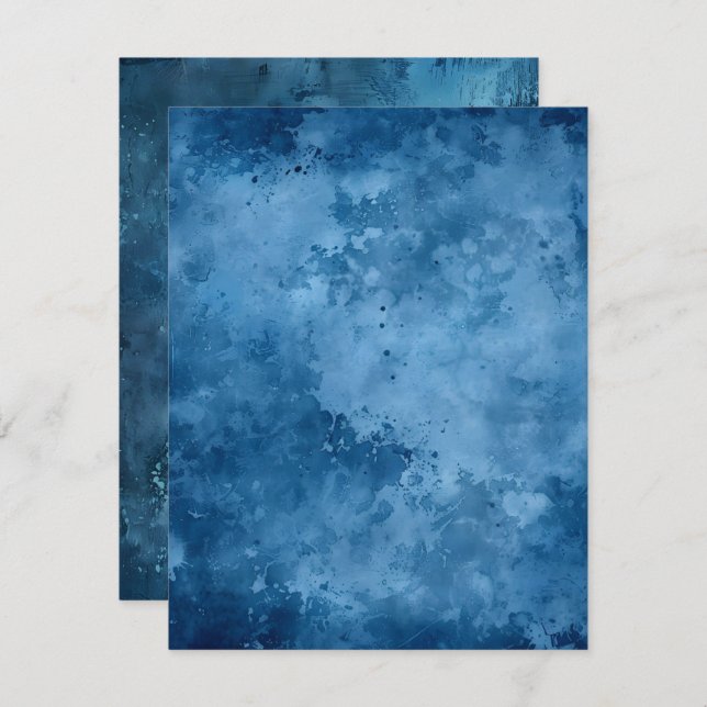 Convites Papel Scrapbook Imprimível Azul com Tinta Distinta (Frente/Verso)