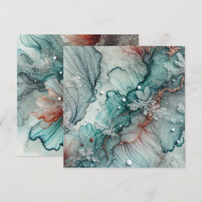 Convites Papel Scrapbook para álcool de queda gelada (Frente/Verso)