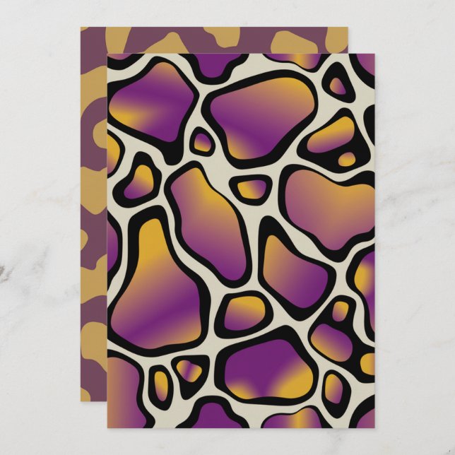 Convites Papel Scrapbook para Impressão de Vaca Roxo e Dour (Frente/Verso)