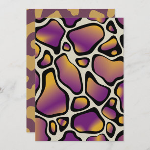 Convites Papel Scrapbook para Impressão de Vaca Roxo e Dour