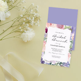 Convites Papel Torn Lilac Floral Aquarelas Bridal Brunt