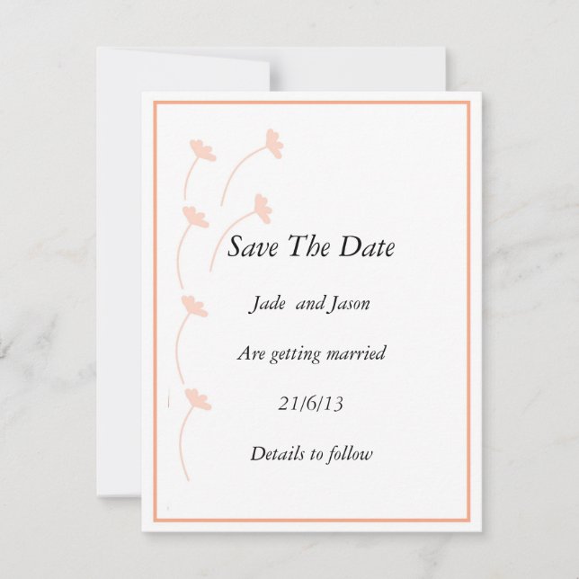 Convites Papelaria clássica para casamento Save The Date (Frente)