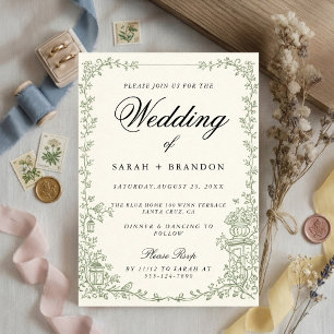 Convites Papelaria de Casamento Inspirada na Arte Nova Flor