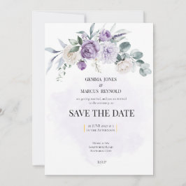 Convites Papelaria de casamento Lilac Infusion Save the Dat