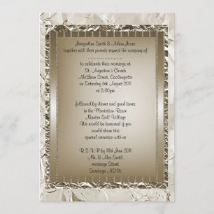 Convites Papelaria de casamento metálica bronze elegante co