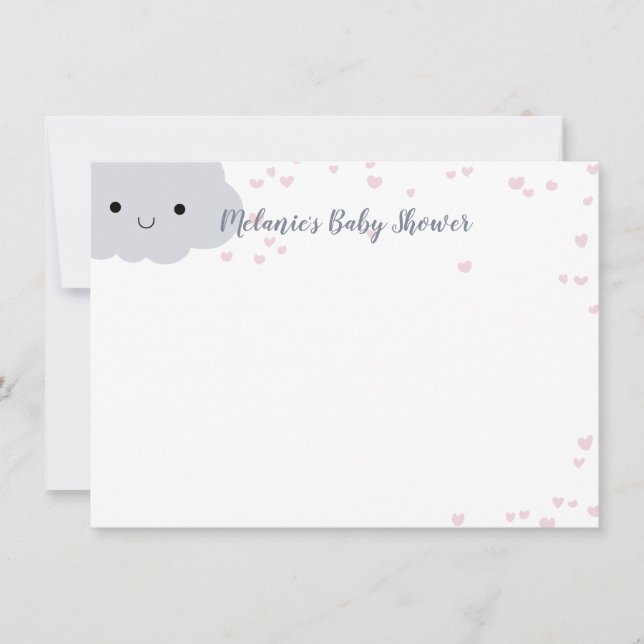 Convites Papelaria Personalizada Chuvinha de Corações Baby  (Frente)