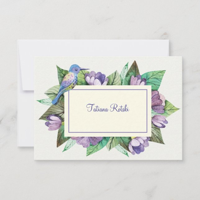 Convites Papelaria Personalizada Lavanda Azul (Frente)