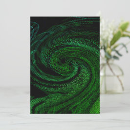 Convites Papelaria Verde Abstrata