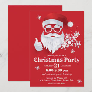 Convites Papercut para o Natal Vermelho
