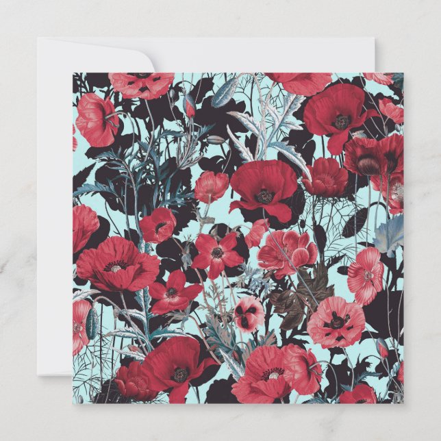 Convites Papoila Floral (Verso)