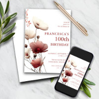 Papoila rosa e branca 100º Aniversário