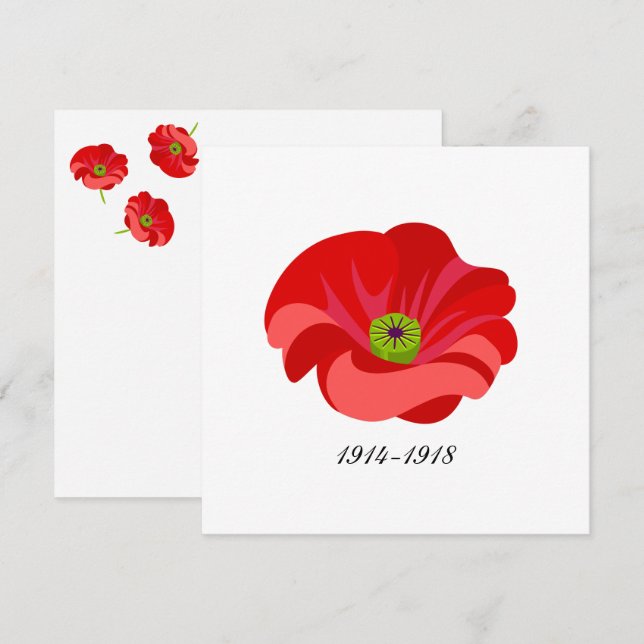 Convites Papoila vermelha (Frente/Verso)