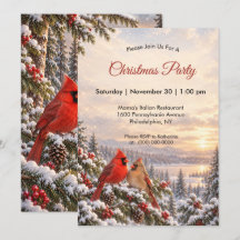 Par de Cardinals Vermelhos do Natal em Evergreen N