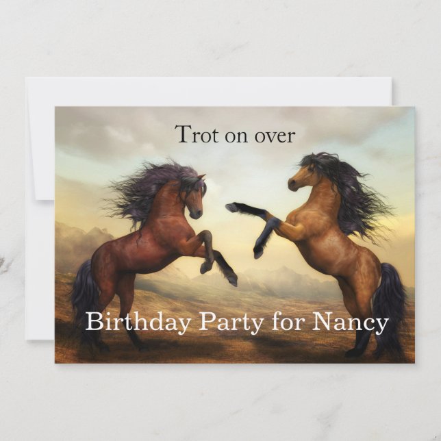 Convites par de cavalos selvagens (Frente)