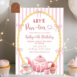 Convites Par-Tea Birthday de Vamos de Ilustração Pink Quirk