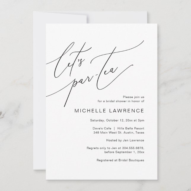 Convites Par-tea de vamos, celebração de Partido Chá de pan (Frente)