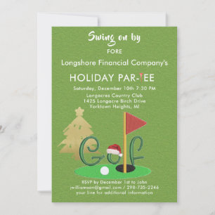 Convites Par-Tee do Tema do Golfe de Natal Comercial