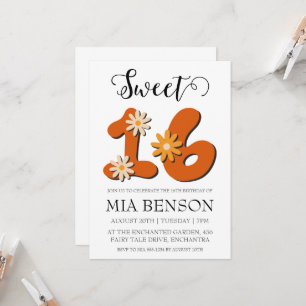 convites para 16 anos, cor-de-rosa, modernos