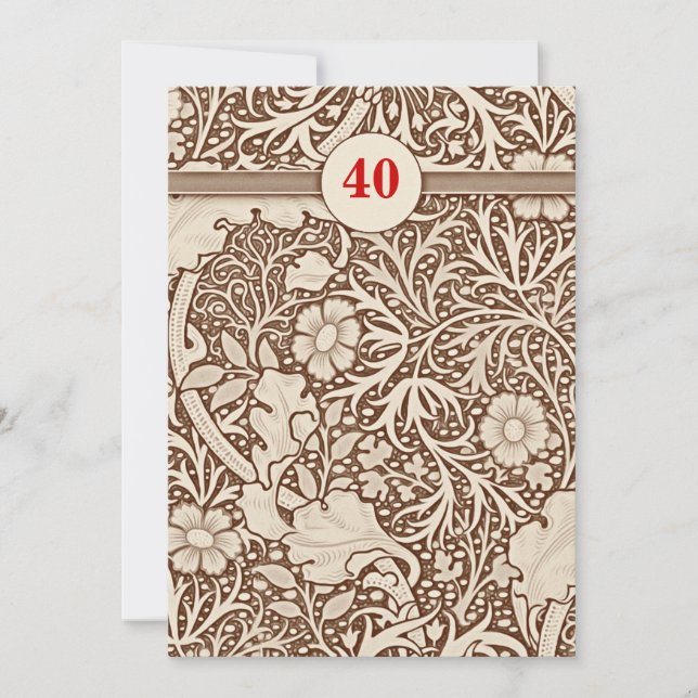 convites para 40º aniversário de casamento (Frente)