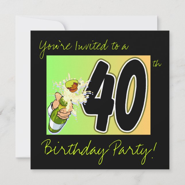 convites para aniversário de 40 anos (Frente)