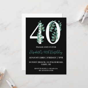 convites para aniversário de 40 anos florais moder
