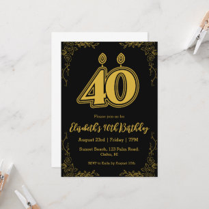 convites para aniversário de 40 anos florais moder