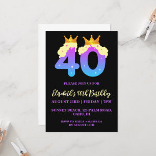 convites para aniversário de 40 anos florais moder