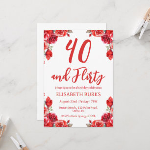 convites para aniversário de 40 anos florais moder