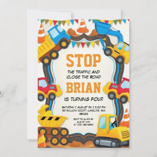 convites para aniversários de construção de grande