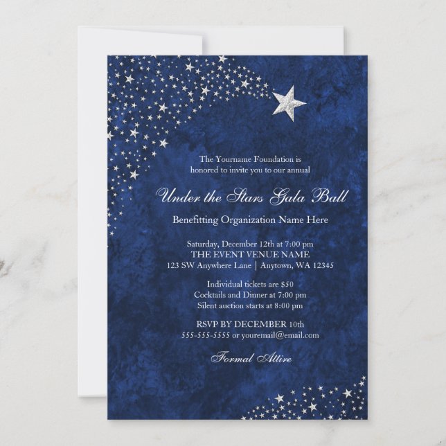 Convites para Baile de Gala das Estrelas Cadentes  (Frente)