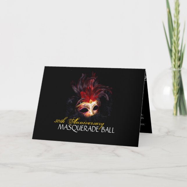 Convites para Baile de Máscaras - Cartão 5X7 (Frente)