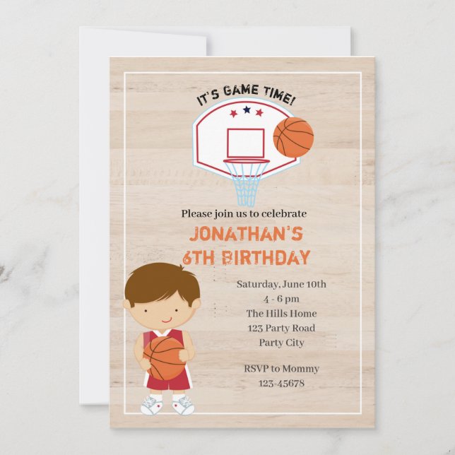 Convites para Basquete - Boas Esportivas - Estrela (Frente)