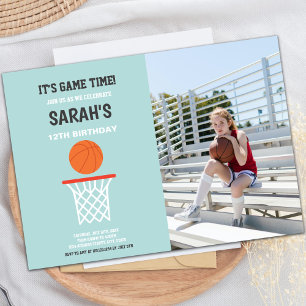 Convites para basquete de Fundo Verde Claro