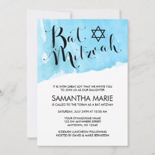 Convites para Bat Mitzvah Azul