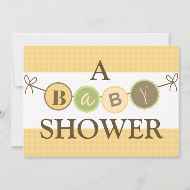 Convites para Bebê Amarelo e Verde (Frente)