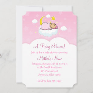 Convites para Bebê-Bebê Rosa 5x7