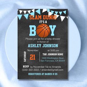 Convites para Bebê De Basquete De Blue Boy Persona