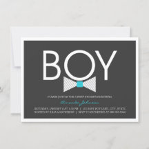 Convites para Bebê Elegante Arco Tie Boy